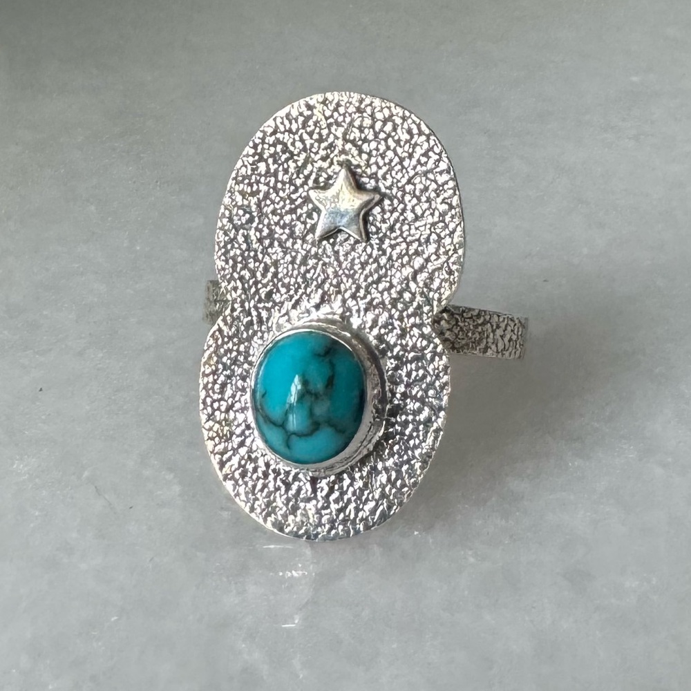 NWOT Sundance Lone Star Ring, Turquoise, Sterling Silver